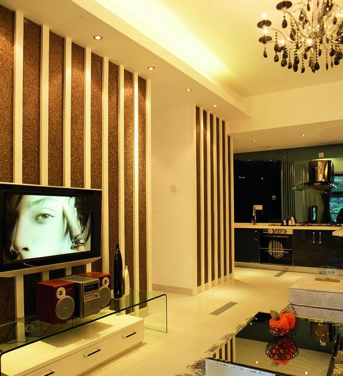 郑州理想家园二期样板房客厅电视背景墙设计