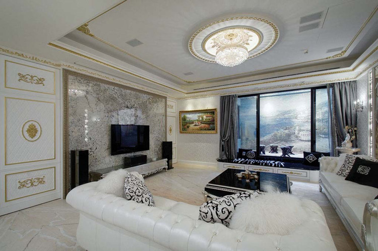 视听室，以马赛克拼贴完成的美景栩栩如生