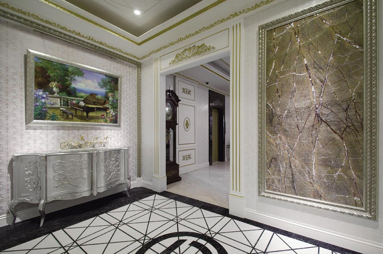 通往车库的地下室玄关，饱含奢华唯美气势的极致空间与精细的施工工艺