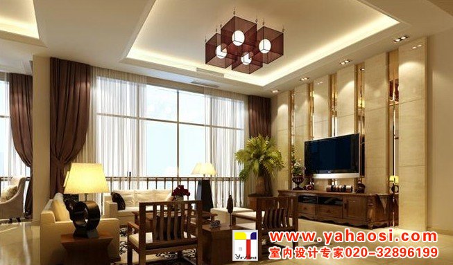 新中式客厅效果图设计制作公司