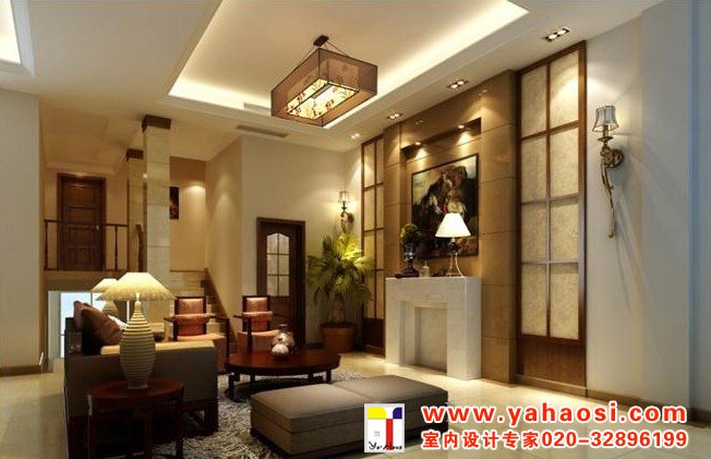 新中式客厅效果图设计制作公司