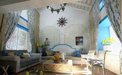 看家居异国情调的蓝色浪漫
